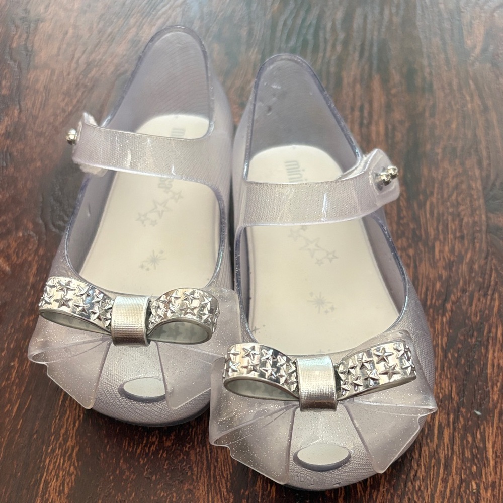 Mini Melissa Sparkling Silver Shoes